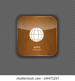 Map wood application icons vector illustration