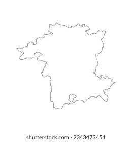 The map of the Worcestershire county isolated on white background. Vector illustration