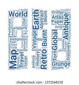 map word cloud. tag cloud about map