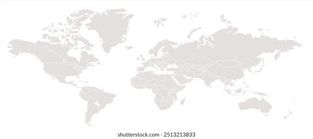 Mapa do mundo 14, silhuetas mapa do mundo, gráfico mapa do mundo moderno, Países Silhuetas Stock Illustrations, Vetores