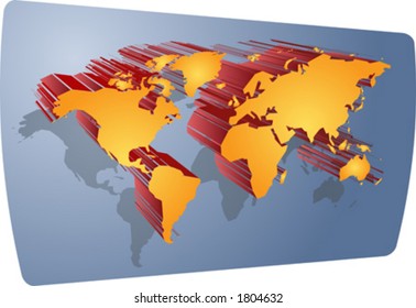Map of the world.  3d isometric vector illustration