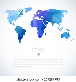 map world abstract geometric triangle color blue colourful out abstract background ideal for various user design with vector world map map world abstract geometric triangle color blue colourful out co