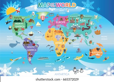 Map world animal 