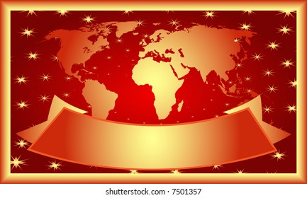 The map of the world banner