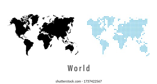 map of World blue and black vector