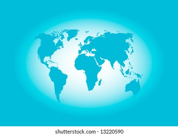 Map of world - blue toned (vector, illustration)