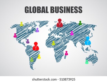 map of the world, business background, vector illustration