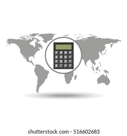 map world business calculator design vector illustration eps 10