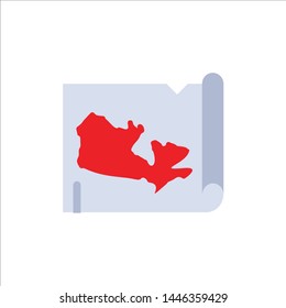 Map, World, Canada  Flat Color Icon. Vector icon banner Template