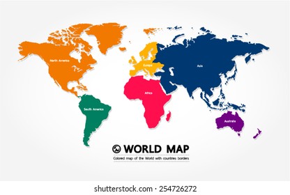 map of the World with countries borders