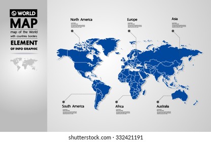 mapa del mundo con los países bordea el vector de nueva generación