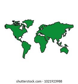 map of the world with countries continent