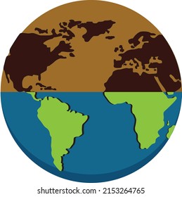 Map Of The World Day And Night Two Climates