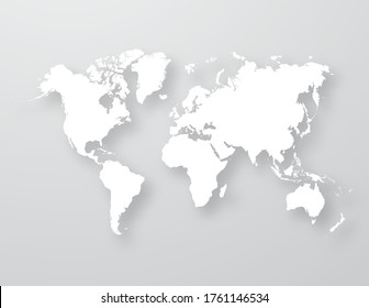 Map world. Design infographic. Technology background. Worldmap global. Earth globe. Worldwide grey continents. Flat gray silhouette planet. Abstract concept travel. Continent. Vector illustration