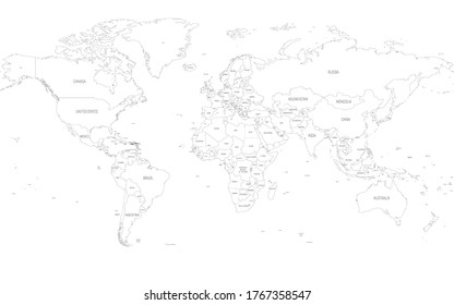 Black White Globe Map Labeled Images Stock Photos Vectors Shutterstock