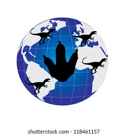map world dinosaur