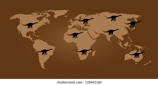 map world dinosaur