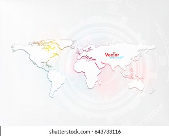 map world earth color abstract background grey white art concept