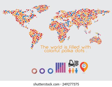 Map of the world is full of beautiful colors. Suitable for medium of instruction for children. And illustrations 