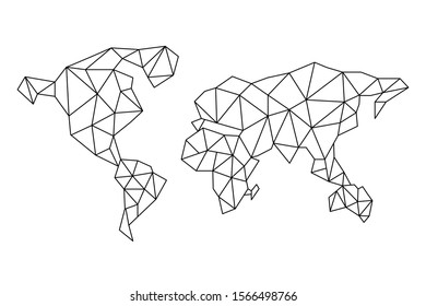 Map of world. Geometry triangle stylized vector design