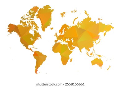 Map of World - Gold Polygonal Design For Your. Vector illustration eps 10.