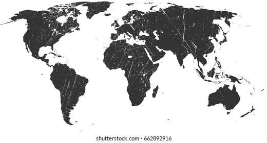 map of the world in grunge style