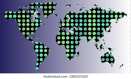 map of the world with icon moboi