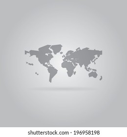 Map of the world icon. Vector background eps10