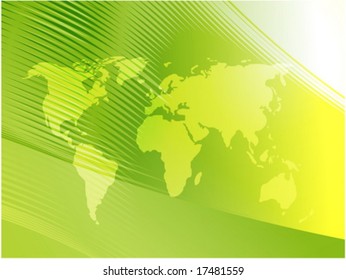 Mapa de la ilustración mundial, con líneas curvas abstractas