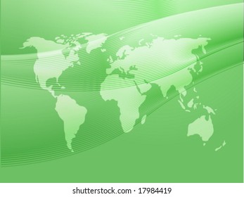 Mapa de la ilustración mundial, con líneas curvas abstractas