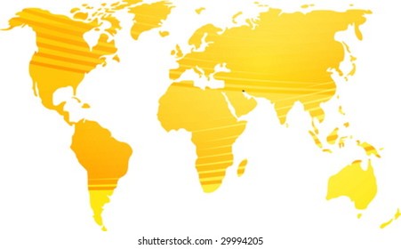 Mapa de la ilustración mundial, con líneas curvas abstractas