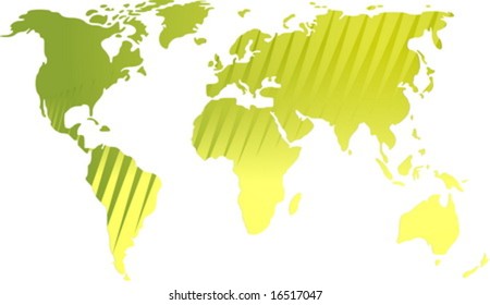 Map of the world illustration, with abstract line streaks
