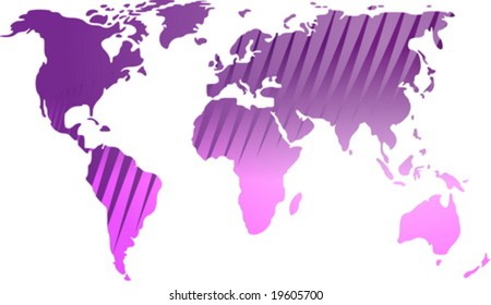 Mapa da ilustração do mundo, com linhas de traços abstratas