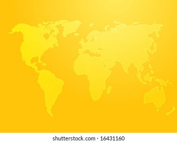 Map of the world illustration, simple outline on gradient color