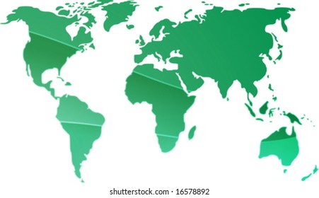 Map of the world illustration, simple outline gradient colors
