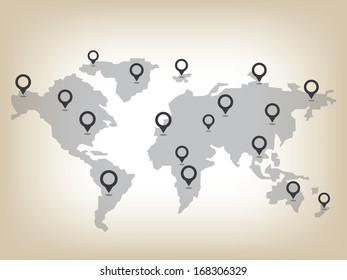 Map world Illustration, Vector of computer web design and office