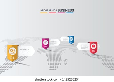 Map of world infographic templates
