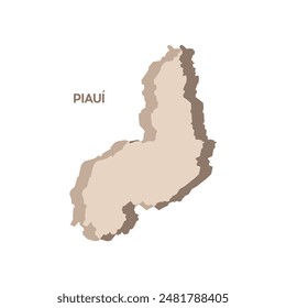Piauí Map - World Map International vector template. Brazil region silhouette vector illustration