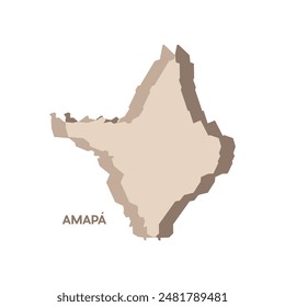 Mapa de Amapá - Mapa Mundial Plantilla Internacional de Vectores. Ilustración vectorial de silueta de región de Brasil