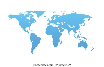 Map of world isolated modern colorful style. for website layouts, background, education, precise, customizable, Travel worldwide, map silhouette backdrop, earth geography, political, reports.