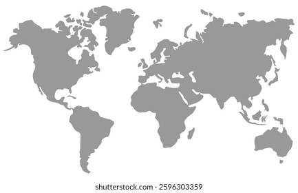 Map of world isolated on white background. for website layouts, background, education, precise, customizable