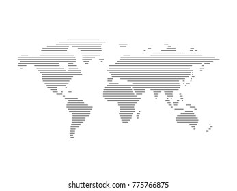 Map of the world in lines