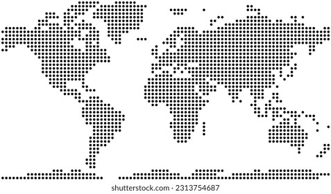 map of the world made out of large dots design