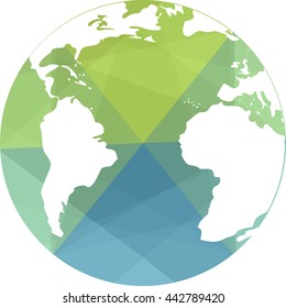 Map of the world
A modern and original blue and green globe of the world with a white card