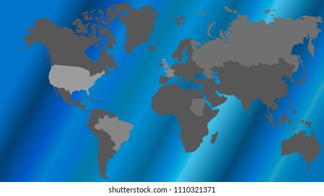 Map. World map mosaic of scattered dots in variable sizes and color tints. Vector square dots are into world map illustration. Abstract geography plan design concept.