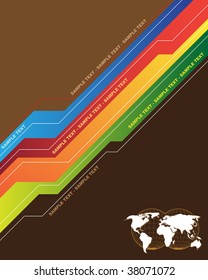 Map of the world on the abstract background