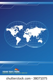 Map of the world on the abstract background