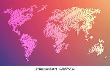 Map of the world on blur background. vector illustration