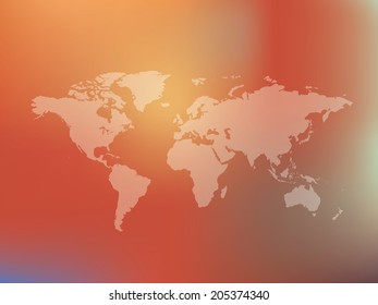 Map of the world on blur background,clean vector