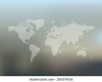 Map of the world on blur background,clean vector